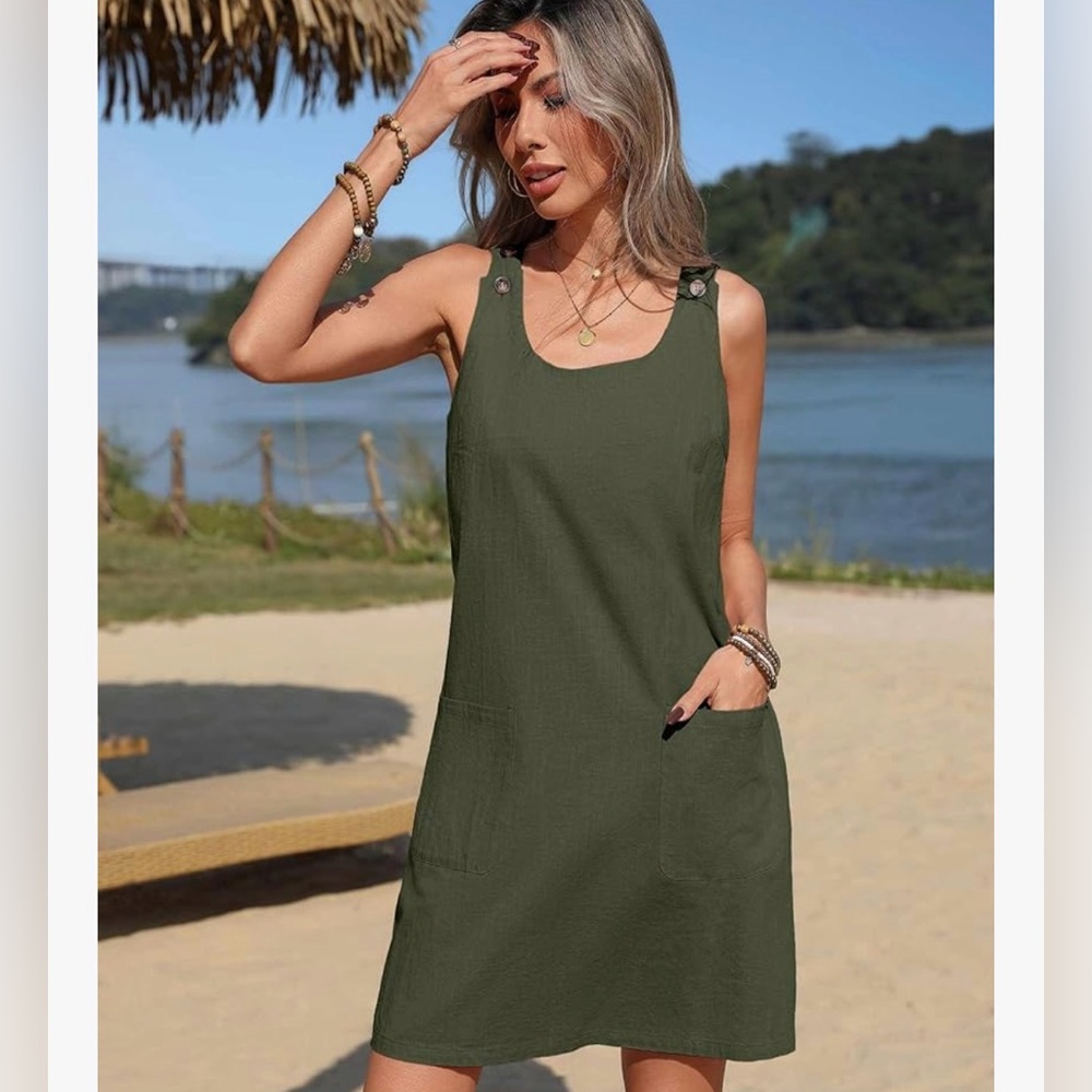 Olive Green Sleeveless Dress